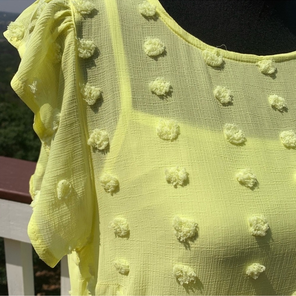 Swiss Dot Babydoll Dress Bright Neon size Large - Picture 4 of 10